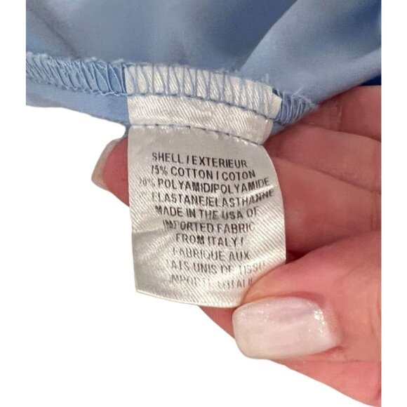 MILLY Off The Shoulder Blue Poplin Top - Size S - Picture 4 of 7